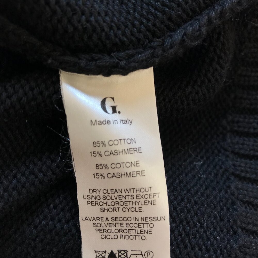 Label Black Knit V-Neck Polo Sweater - Picture 7 of 13